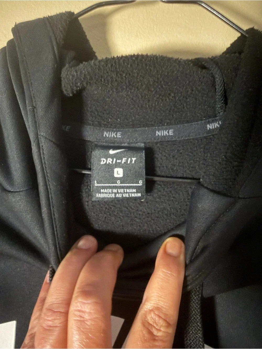 Nike Black Crewneck Hoodie with White Logo